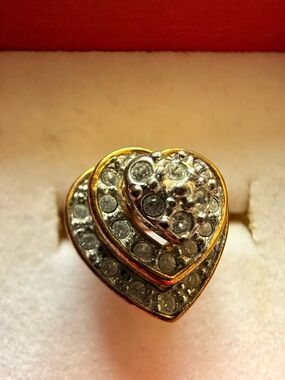 Vintage Gold-Tone Spinner Heart Ring - Women's Jewelry